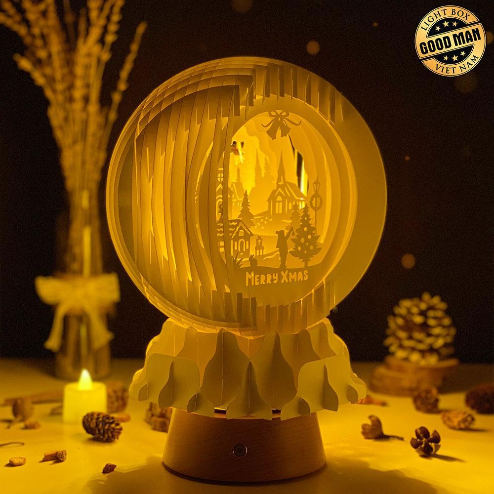 Merry Christmas 3 - 3D Pop-up Light Box Globe File - Cricut File - LightBoxGoodMan - LightboxGoodman