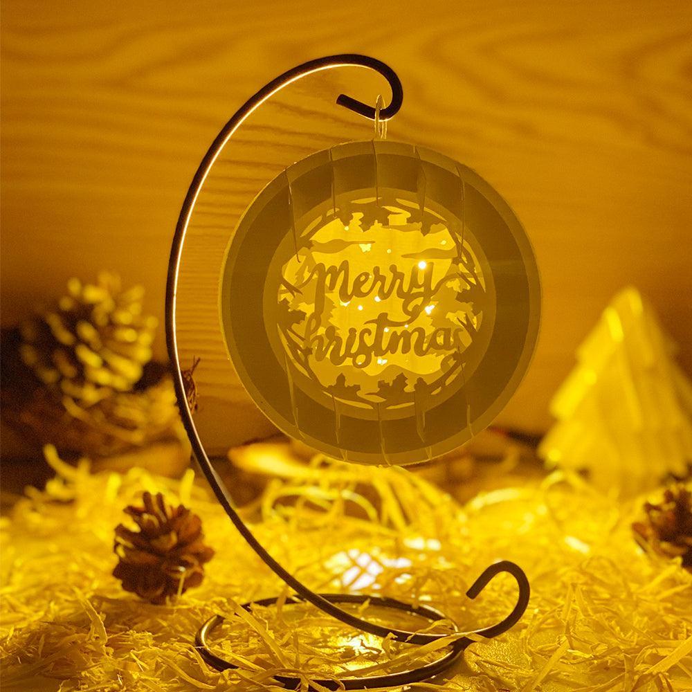 Merry Christmas 3 - 3D Pop-up Light Box Ornament File - Cricut File - LightBoxGoodMan - LightboxGoodman