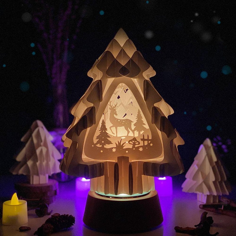 Merry Christmas 3 - 3D Pop-up Light Box Pine File - Cricut File - LightBoxGoodMan - LightboxGoodman