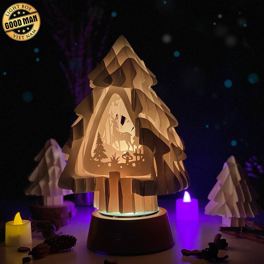 Merry Christmas 3 - 3D Pop-up Light Box Pine File - Cricut File - LightBoxGoodMan - LightboxGoodman