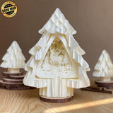 Merry Christmas 3 - 3D Pop-up Light Box Pine File - Cricut File - LightBoxGoodMan - LightboxGoodman
