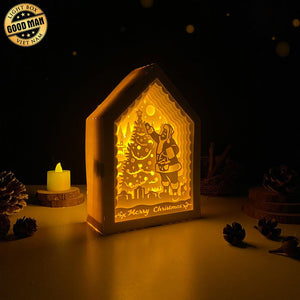 Merry Christmas 3 - Paper Cut House Light Box File - Cricut File - 13x19 cm - LightBoxGoodMan - LightboxGoodman