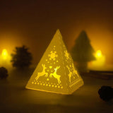 Merry Christmas 3 - Paper Cut Pyramid Lantern File - Cricut File - LightBoxGoodMan