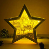 Merry Christmas 3 - Paper Cut Star Light Box File - Cricut File - 20x21cm - LightBoxGoodMan