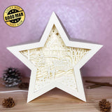 Merry Christmas 3 - Paper Cut Star Light Box File - Cricut File - 20x21cm - LightBoxGoodMan - LightboxGoodman