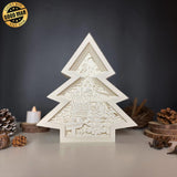 Merry Christmas 3 - Paper Cut Tree Light Box File - Cricut File - 20x22cm - LightBoxGoodMan - LightboxGoodman