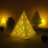Merry Christmas 4 - Paper Cut Pyramid Lantern File - Cricut File - LightBoxGoodMan
