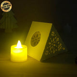 Merry Christmas 4 - Paper Cut Pyramid Lantern File - Cricut File - LightBoxGoodMan - LightboxGoodman