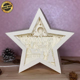 Merry Christmas 4 - Paper Cut Star Light Box File - Cricut File - 20x21cm - LightBoxGoodMan - LightboxGoodman