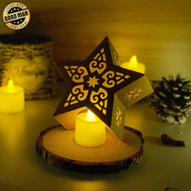 Merry Christmas 5 - 3D Star Lantern File - Cricut File - LightBoxGoodMan - LightboxGoodman