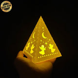 Merry Christmas 5 - Paper Cut Pyramid Lantern File - Cricut File - LightBoxGoodMan - LightboxGoodman