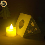 Merry Christmas 5 - Paper Cut Pyramid Lantern File - Cricut File - LightBoxGoodMan - LightboxGoodman