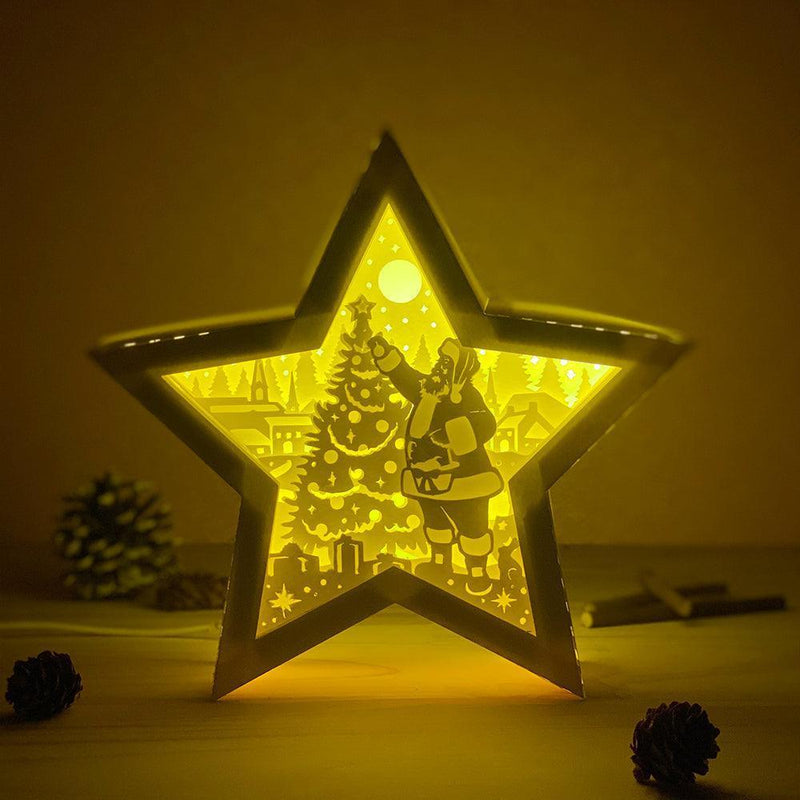 Merry Christmas 5 - Paper Cut Star Light Box File - Cricut File - 20x21cm - LightBoxGoodMan - LightboxGoodman