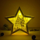 Merry Christmas 5 - Paper Cut Star Light Box File - Cricut File - 20x21cm - LightBoxGoodMan