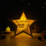 Merry Christmas 6 - Paper Cut Star Light Box File - Cricut File - 20x21cm - LightBoxGoodMan
