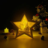 Merry Christmas 7 - Paper Cut Star Light Box File - Cricut File - 20x21cm - LightBoxGoodMan