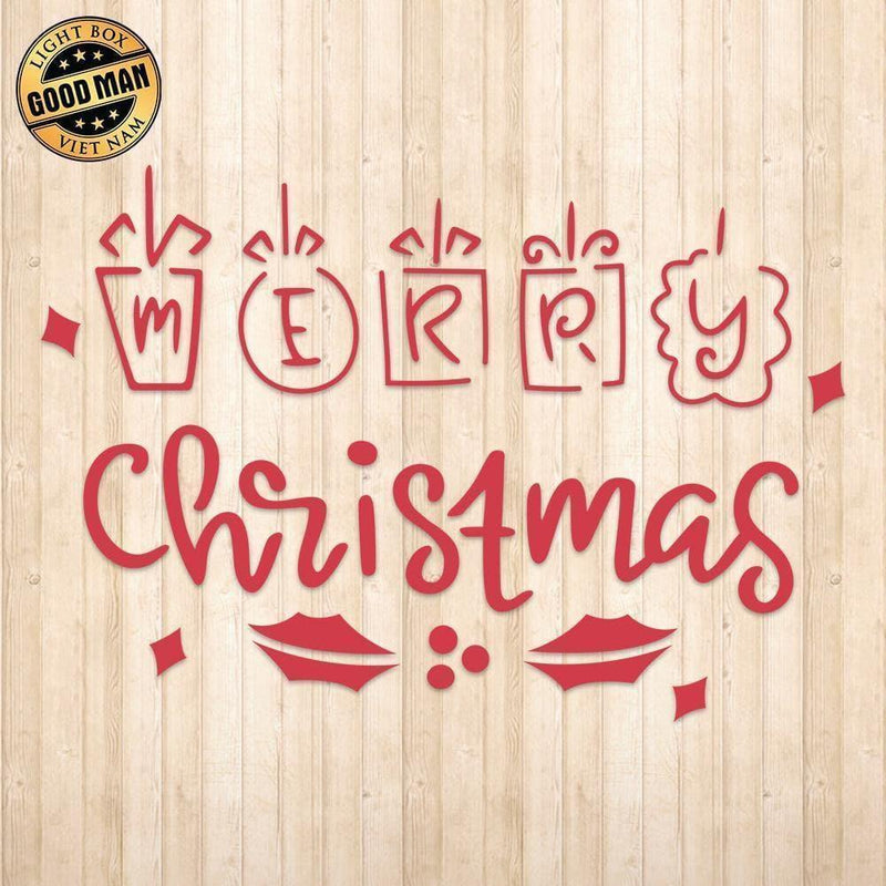 Merry Christmas Card - Cricut File - Svg, Png, Dxf, Eps - LightBoxGoodMan - LightboxGoodman