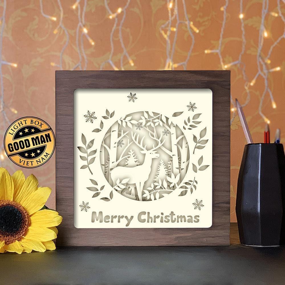 Merry Christmas Deer - Paper Cutting Light Box - LightBoxGoodman - LightboxGoodman