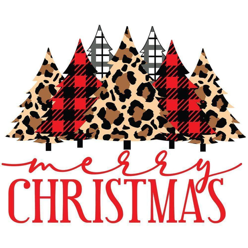Merry Christmas Leopard And Plaid Tree - Cricut File - Svg, Png, Dxf, Eps - LightBoxGoodMan - LightboxGoodman