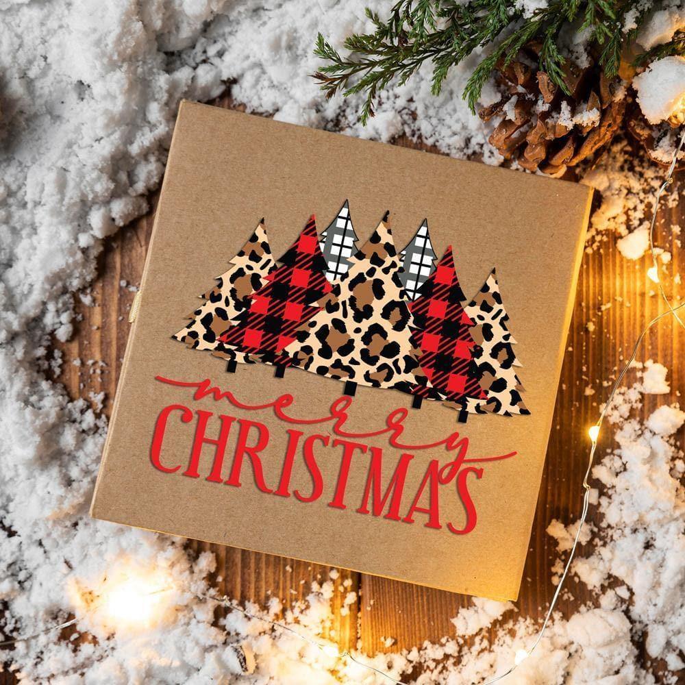 Merry Christmas Leopard And Plaid Tree - Cricut File - Svg, Png, Dxf, Eps - LightBoxGoodMan - LightboxGoodman
