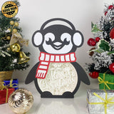 Merry Christmas - Paper Cut Penguin Light Box File - Cricut File - 25x20cm - LightBoxGoodMan - LightboxGoodman