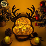Merry Christmas - Paper Cut Reindeer Light Box File - Cricut File - 24,4x17cm - LightBoxGoodMan - LightboxGoodman