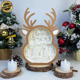 Merry Christmas - Paper Cut Reindeer Light Box File - Cricut File - 24,4x17cm - LightBoxGoodMan - LightboxGoodman