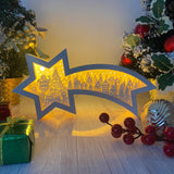 Merry Christmas - Paper Cut Star Light Box File - Cricut File - 28x13.7cm - LightBoxGoodMan