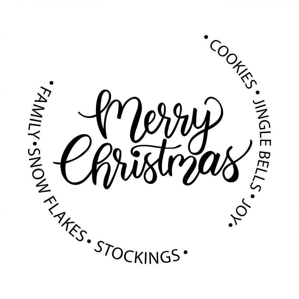 Merry Christmas Round Welcome Sign - Cricut File - Svg, Png, Dxf, Eps ...