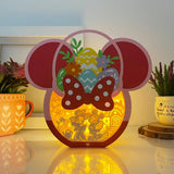 Mickey Couple - Minnie Easter Basket Papercut Lightbox File - Cricut File - 7,7x8,4 Inches - LightBoxGoodMan