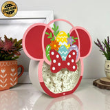 Mickey Couple - Minnie Easter Basket Papercut Lightbox File - Cricut File - 7,7x8,4 Inches - LightBoxGoodMan - LightboxGoodman