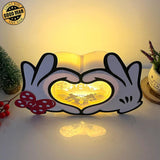 Mickey Love 1 - Paper Cut Mouse Hands Light Box File - Cricut File - 5,9x6.7 Inches - LightBoxGoodMan - LightboxGoodman
