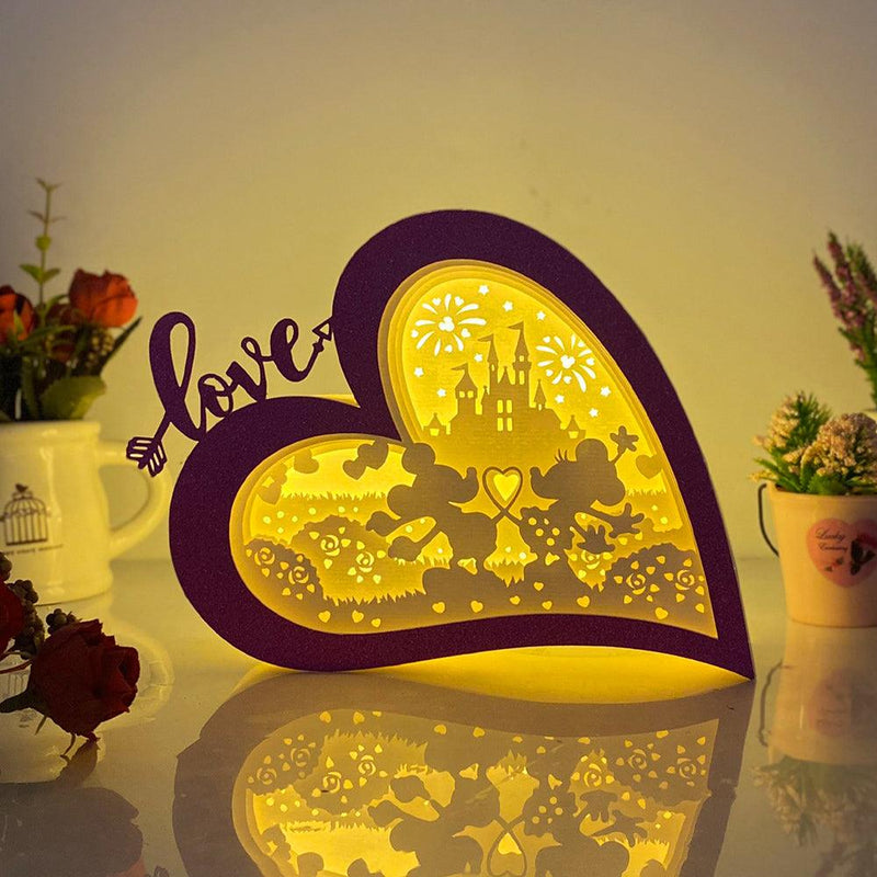Mickey Love 2 - Love Heart Papercut Lightbox File - 5,6x7,5" - Cricut File - LightBoxGoodMan - LightboxGoodman