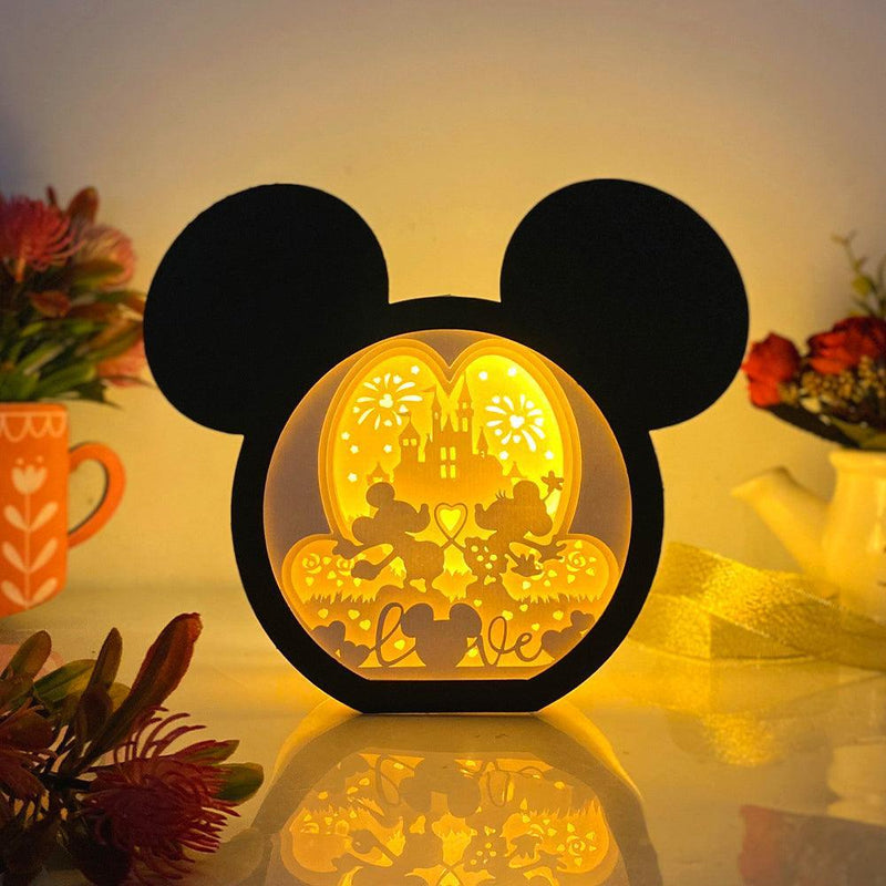 Mickey Love - Paper Cut Mickey Mouse Light Box File - Cricut File - 6,3x7,3 Inches - LightBoxGoodMan - LightboxGoodman