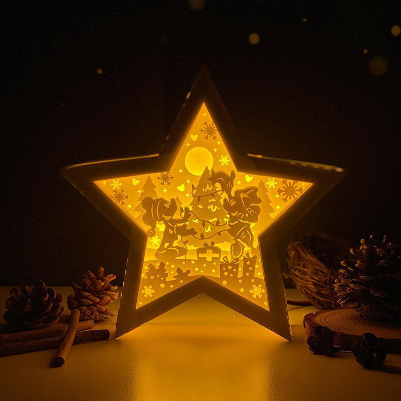 Mickey Xmas - Paper Cut Star Light Box File - Cricut File - 20x21cm - LightBoxGoodMan - LightboxGoodman