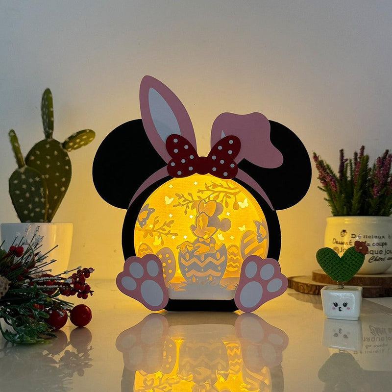 Minnie Easter - Easter Minnie Mouse Papercut Lightbox File - Cricut File - 7.3x7.3 Inches - LightBoxGoodMan - LightboxGoodman