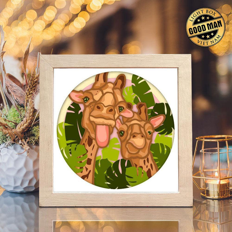Mischievous Giraffe – Paper Cut Light Box File - Cricut File - 8x8 inches - LightBoxGoodMan - LightboxGoodman