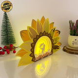 Mom 2 - Sunflower Mom Papercut Lightbox File - 9.8x6.5" - Cricut File - LightBoxGoodMan - LightboxGoodman