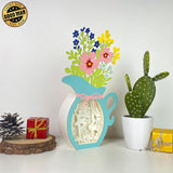 Mom And Daughter - Flower Vase Papercut Lightbox File - 10.5x6" - Cricut File - LightBoxGoodMan - LightboxGoodman