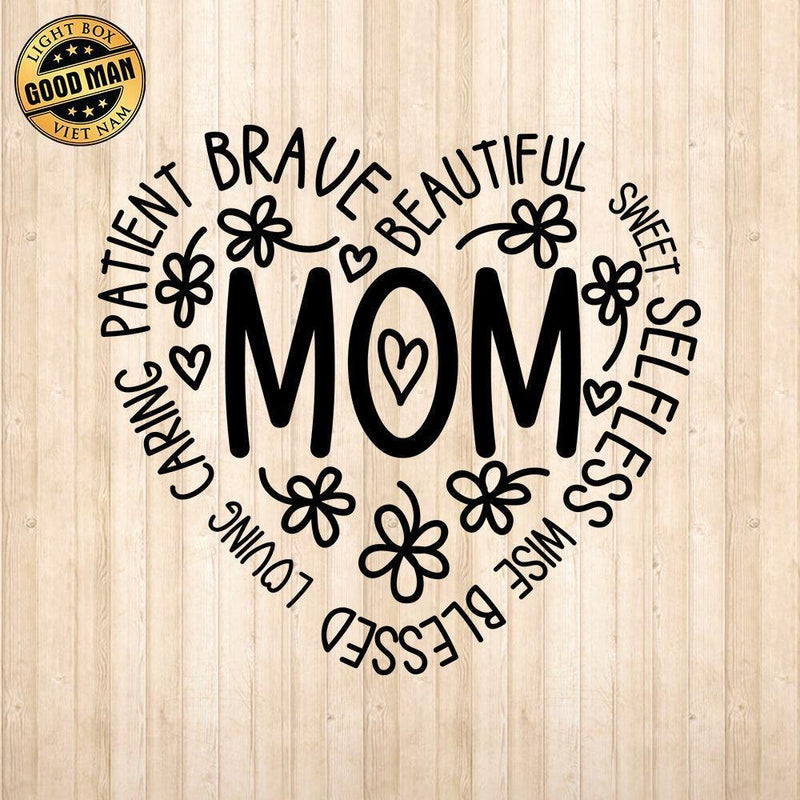 Mom Heart - Cricut File - Svg, Png, Dxf, Eps - LightBoxGoodMan - LightboxGoodman