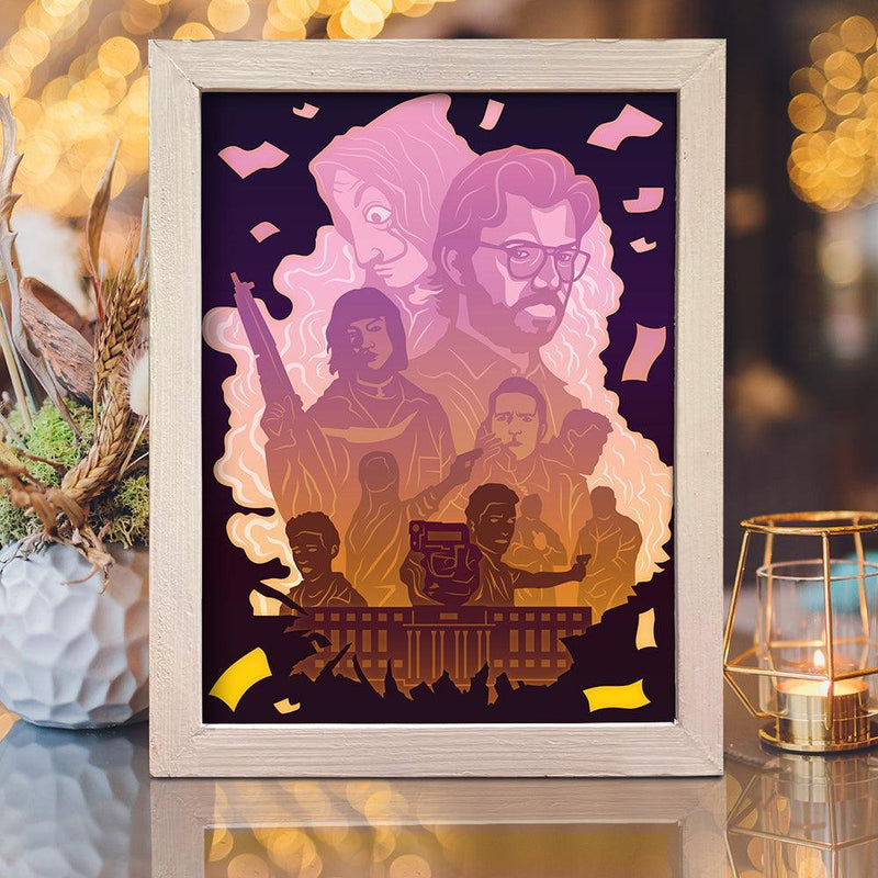 Money Heist - Paper Cut Light Box File - Cricut File - 20x26cm - LightBoxGoodMan - LightboxGoodman