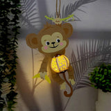 Monkey - 3D Monkey Lantern File - 11x7