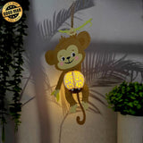 Monkey - 3D Monkey Lantern File - 11x7" - Cricut File - LightBoxGoodMan - LightboxGoodman