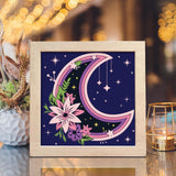 Moon Flower – Paper Cut Light Box File - Cricut File - 20x20cm - LightBoxGoodMan - LightboxGoodman