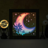 Moon Flower – Paper Cut Light Box File - Cricut File - 20x20cm - LightBoxGoodMan - LightboxGoodman