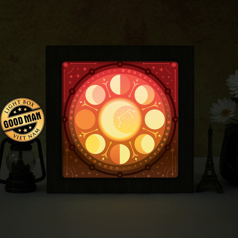 Moon Phase – Paper Cut Light Box File - Cricut File - 20x20cm - LightBoxGoodMan - LightboxGoodman