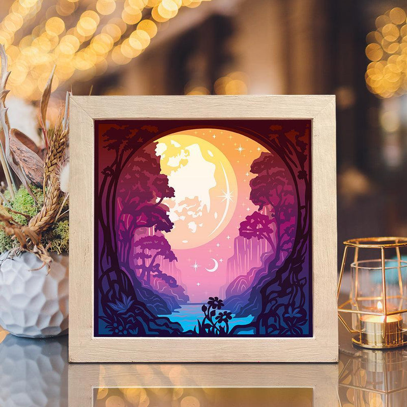 Moonlight 3 – Paper Cut Light Box File - Cricut File - 8x8 inches - LightBoxGoodMan - LightboxGoodman