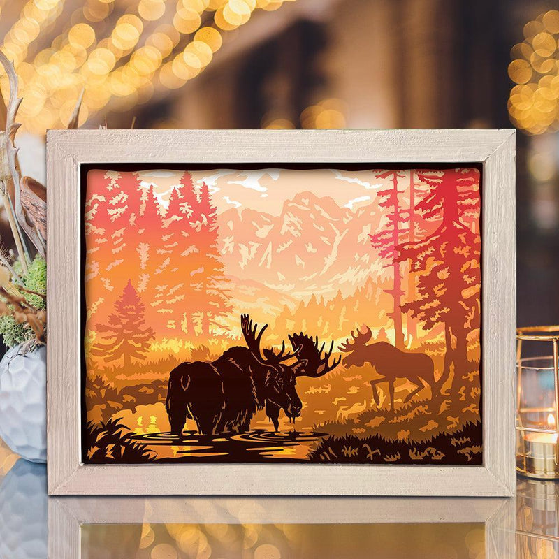 Moose – Paper Cut Light Box File - Cricut File - 8x10 inches - LightBoxGoodMan - LightboxGoodman