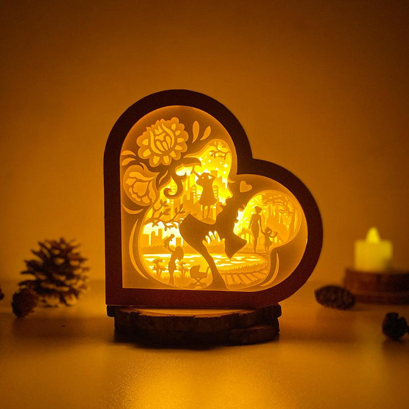 Mother - Heart Papercut Lightbox File - 6,2x6,4" - Cricut File - LightBoxGoodMan - LightboxGoodman