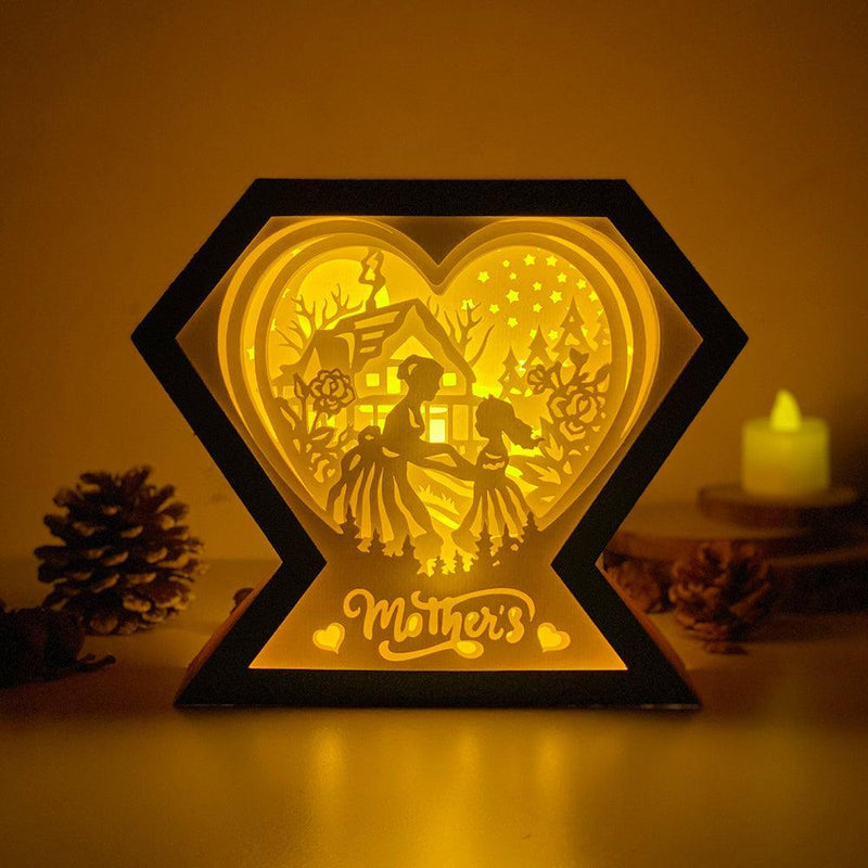 Mother's Day 3 - Paper Cut Diamond Light Box File - Cricut File - 17x20cm - LightBoxGoodMan - LightboxGoodman